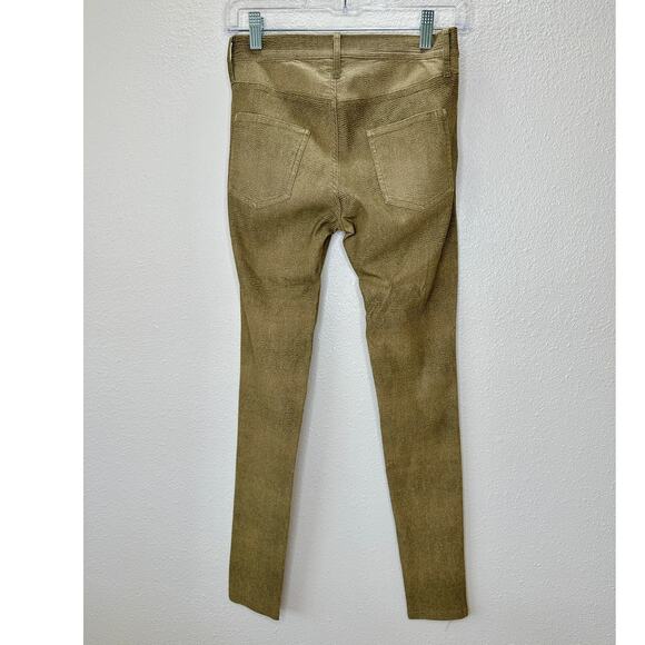 Caribbean Queen Muted Yellow Gray Snakeprint Front Zip Button Jeggings S - Picture 6 of 12